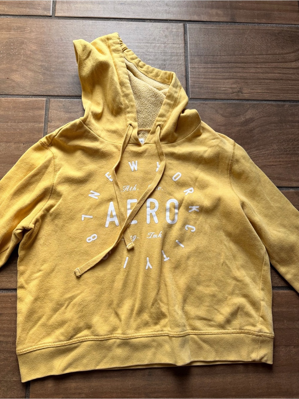 Aeropostale women Mustard Yellow Crewneck Hoodie